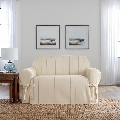 SureFit Heavyweight Cotton Duck Loveseat Slipcover