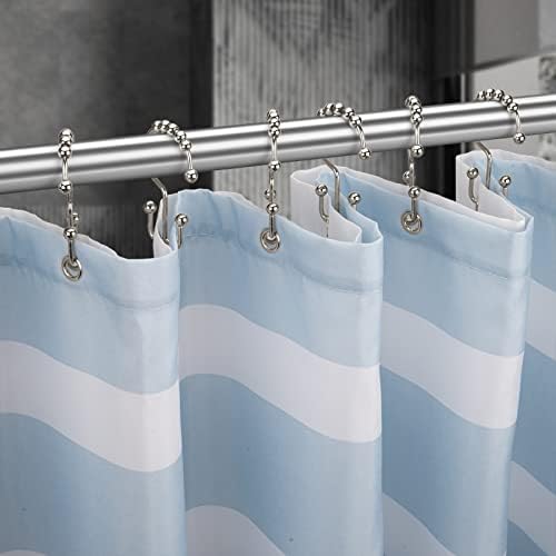 Titanker Shower Curtain Rings Set of 12 with Double Glide Hooks