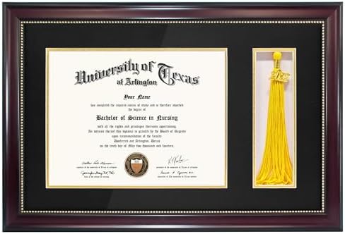 GraduationMall 11x17 Mahogany Diploma Frame with Tassel Holder