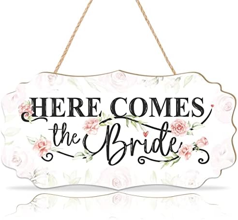 CHDITB Here Comes The Bride Wooden Wall Sign 12x5