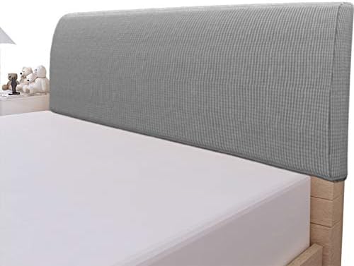 Easy-Going Stretch Bed Headboard Cover Full Size Light Gray