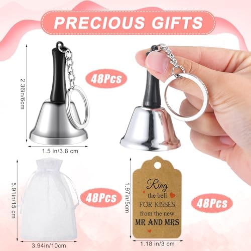 Lounsweer Silver Wedding Kissing Bells Set 48pcs