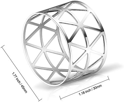 Kposiya 20 Piece Silver Napkin Ring Set