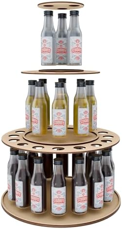 Shot Cake Party Centerpiece Display Three Tier Natural Wood