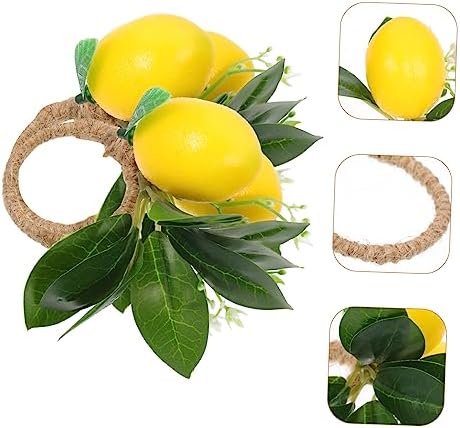 Cabilock 4pcs Artificial Fruit Napkin Ring Decor for Wedding
