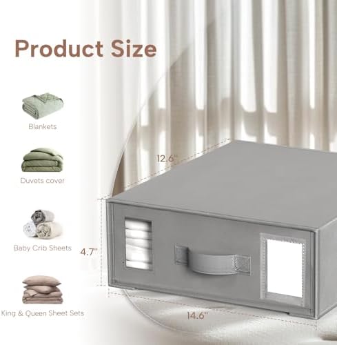 Criusia Bed Sheet Organizers 6 Pack Foldable Storage Box