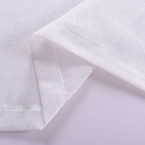96 Inch White Sheer Curtains Grommet Set of 2 Panels
