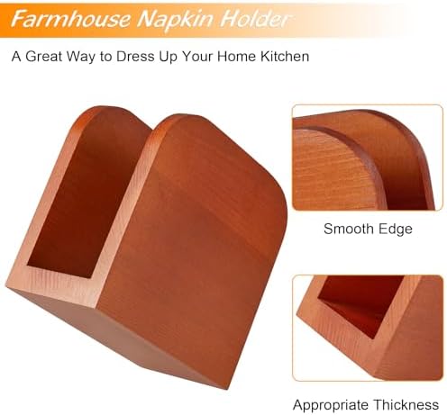 ALELION Acacia Wood Napkin Holder for Table