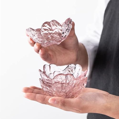 Elegant Cherry Blossom Glass Candle Holders Set of 6