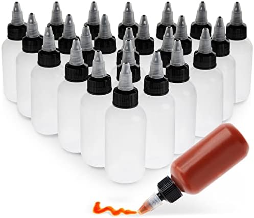 Juvale 24 Pack Clear 2oz Squeeze Bottles with Caps
