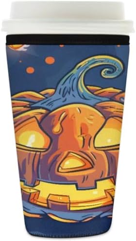 Halloween Pumpkin Candle Cup Insulator Sleeve for Cold Drinks