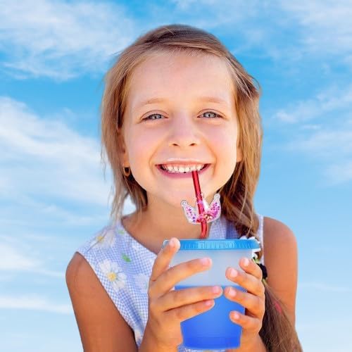 Glitter Princess Party Favors Reusable Straws with Crowns