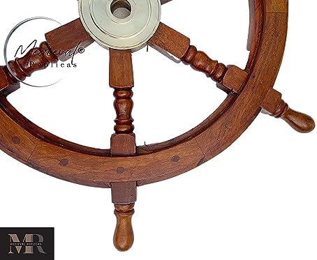 Medieval Replicas Ship Wheel Wooden 24 Inch Brown
