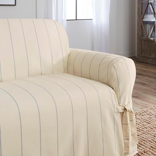 SureFit Heavyweight Cotton Duck Loveseat Slipcover