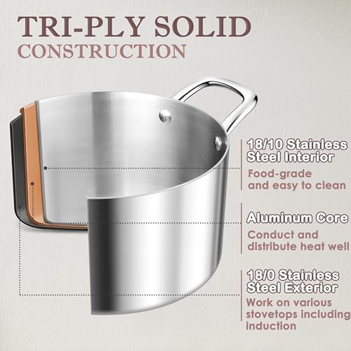 Herogo 6 Quart Stainless Steel Stock Pot with Lid