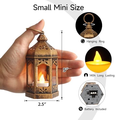 LLQ 8Pcs Mini LED Lanterns with Tealight