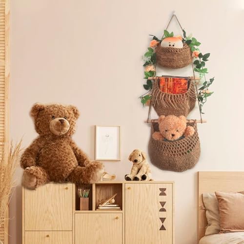 3-Tier Handmade Bohemian Hanging Fruit Basket for Kitchen Storage