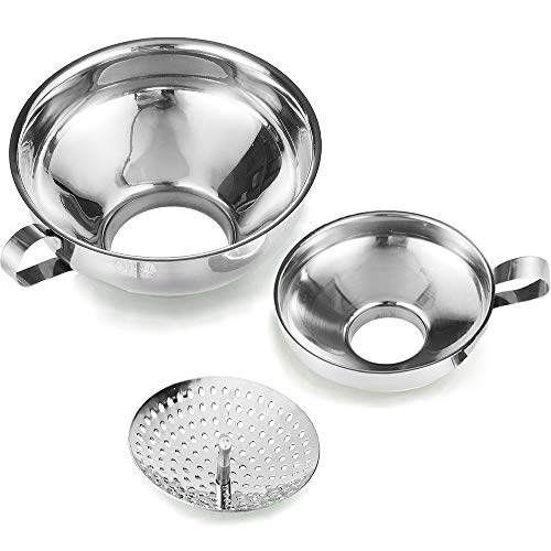 Delove Canning Funnel Set with Strainer - 3 Pack for Mason Jars