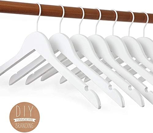 TOPIA HANGER Premium White Wooden Bride Hanger 10 Pack