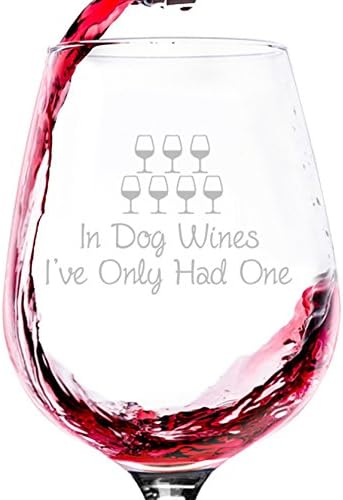 In Dog Wines Funny Wine Glass - Unique Gift for Wine Lovers
