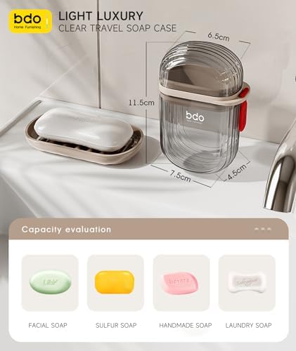 Travel Soap Case with Leakproof Lid and Drainage