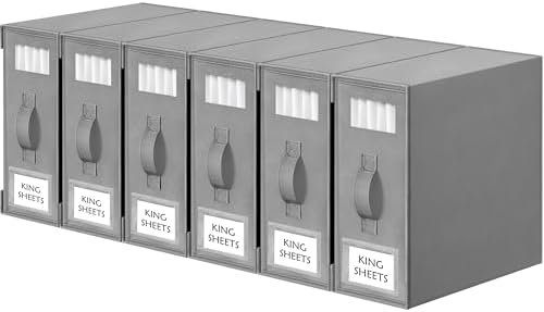 Criusia Bed Sheet Organizers 6 Pack Foldable Storage Box