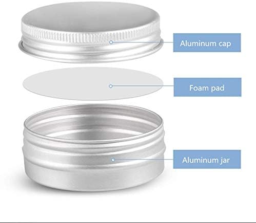 48 Pcs 1 Oz Silver Aluminum Cans with Screw Top Lids