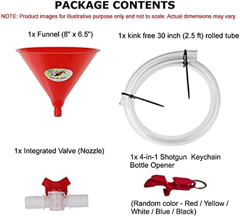 Beer Bong Funnel with Valve 25 Feet Long