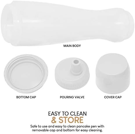 EXULTIMATE Pancake Batter Dispenser Pen 3 Cups Drip Proof Silicone Nozzle