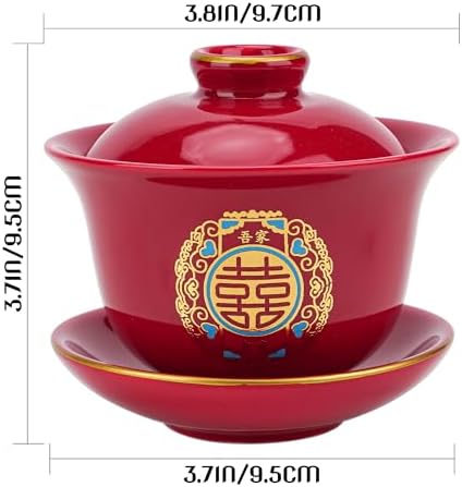 Chinese Red Tea Cup Set for Wedding Party