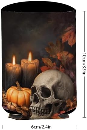 Halloween Skull Can Cooler Sleeve for Beer and Candles