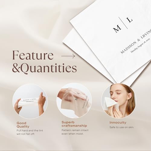 100 Pcs Custom Cocktail Napkins for Weddings and Events