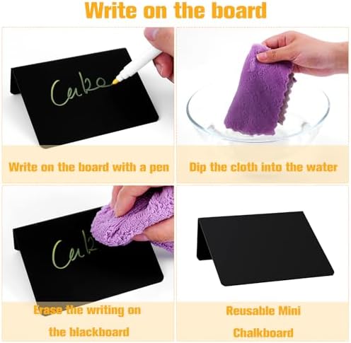 DAZLUTE 12 Pack Mini Chalkboard Signs With 2 Markers
