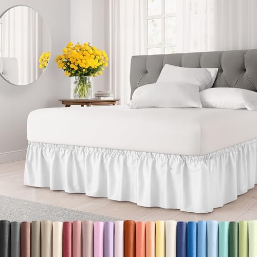 Wrap Around Dust Ruffle Bed Skirt - White - Queen Size