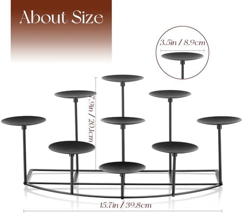 Candelardo Black Metal Candelabra Holder