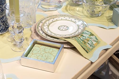 Caspari Lacquer Cocktail Napkin Holder in Silver - 1 Each 1