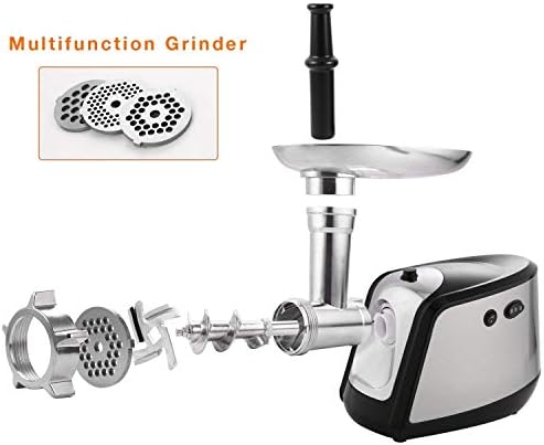 Homdox Meat Grinder Electric with 3 Plates and Sausage Stuffing Tool