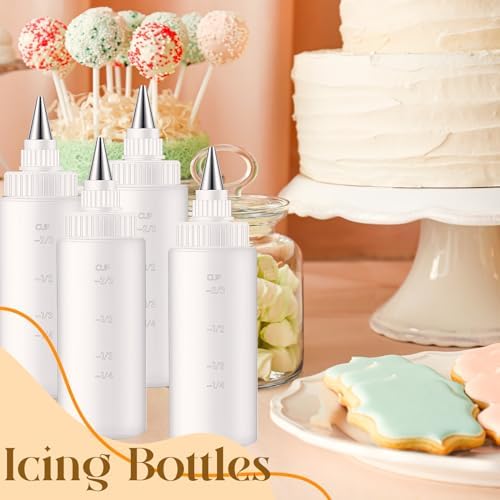 4 oz Plastic Icing Bottles for Cookie Decorating