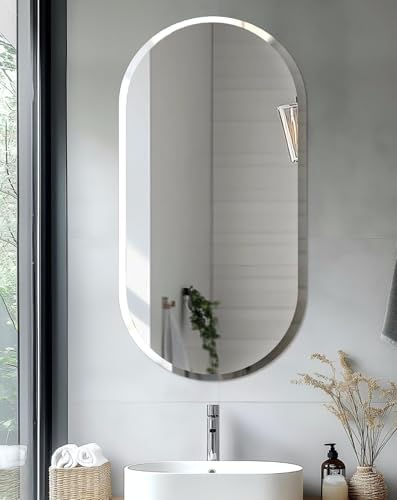 Artloge Frameless Oblong Wall Mirror 40x20 Inch
