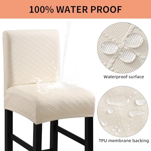Fuloon Waterproof Bar Stool Covers 4PCS Beige