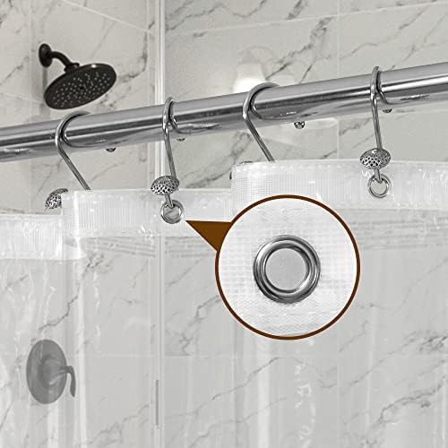 Barossa Design Clear Shower Liner - Premium PEVA with 3 Magnets and Rustproof Grommets