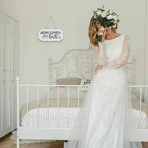 CHDITB Here Comes The Bride Wooden Wall Sign 12x5
