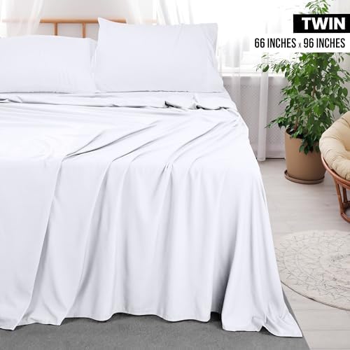 Utopia Bedding Flat Sheets 6 Pack Twin Size White