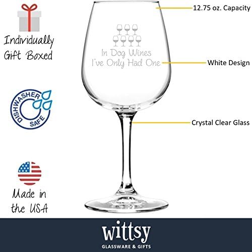 In Dog Wines Funny Wine Glass - Unique Gift for Wine Lovers