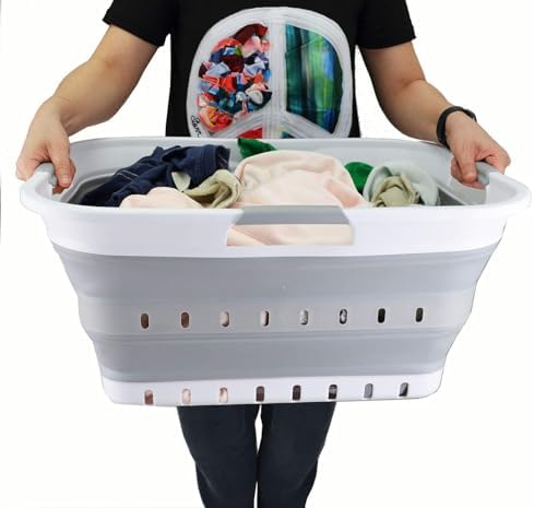 SAMMART 42L Collapsible Laundry Basket - Space Saving Foldable Hamper