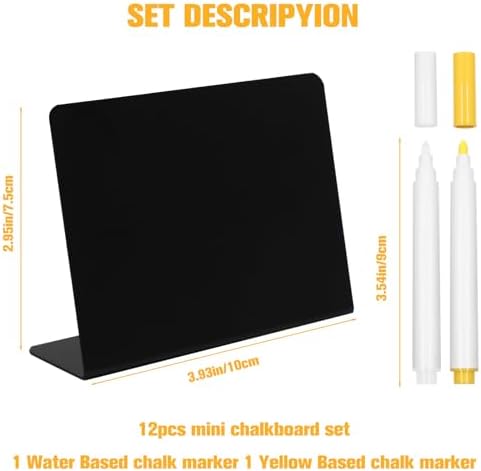 DAZLUTE 12 Pack Mini Chalkboard Signs With 2 Markers