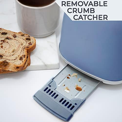 Rae Dunn Retro Rounded 2 Slice Toaster with Crumb Tray and Bagel Option