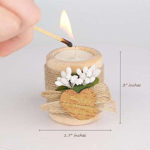 12PCS Wooden Tealight Candle Holders Wedding Favors