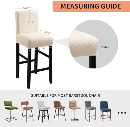 Fuloon Waterproof Bar Stool Covers 4PCS Beige