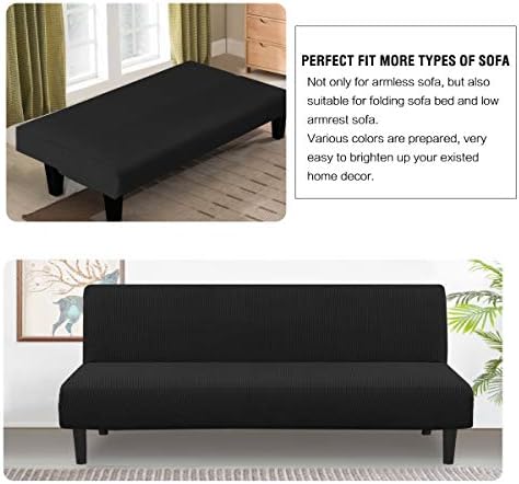 HVERSAILTEX Stretch Futon Slipcover Protector Black